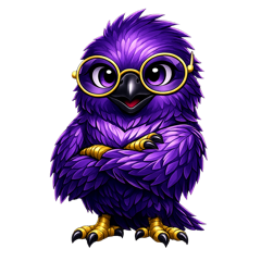 Ark the raven standing confidently