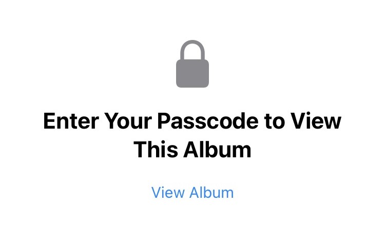 iOS 27 locked Hidden album: Enter Your Passcode to View This Album, with the View Album button