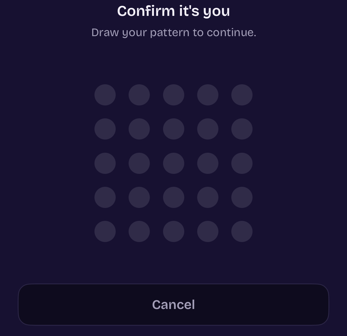 ArkWarden confirm it is you screen asking you to draw your pattern to continue
